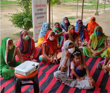 Aspiring entrepreneurs workshop for underprivileged women at Chak, Bassi