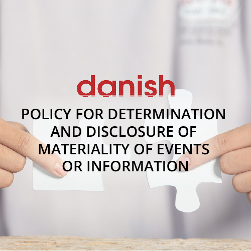 POLICY FOR DETERMINATION DISCLOSURE OF MATERIALITY OF EVENTS OR INFORMATION