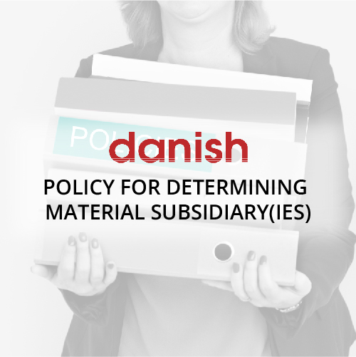 POLICY FOR DETERMINING MATERIAL SUBSIDIARY(IES)