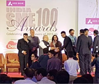 Award for being in India’s Top 100 SMEs (Small & Medium Enterprise given by Union Minister Shri Kalraj Mishra